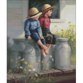 Ankicoleman Designs Amish Brother - Chart Counted Cross Stitch Patterns Needlework DIY 14 ct Aida   - Printed