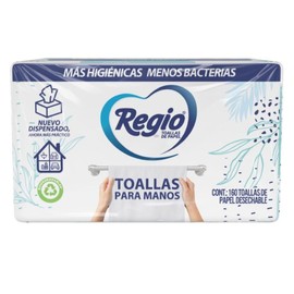 Regio Regio Toallas Para Manos 1 Paquete 160 Hojas, color, 160 Cuenta, pack of/paquete de