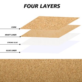 Self Adhesive Backed Cork Roll, 0.05MM Thick Natural Cork Drawer Shelf Liner for Crafters, Corkboard Paper Sheets for Furnitures and DIY Projects (Fine Pattern, 5.5x118 inch)