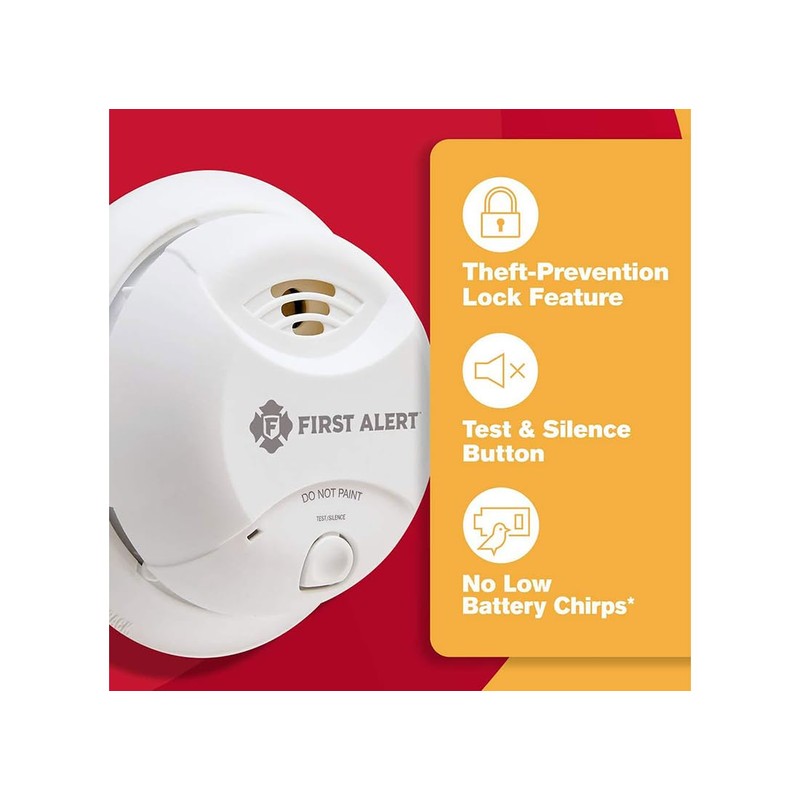 First Alert 0827B Ionization Smoke Alarm with 10-Year Sealed Tamper-Proof