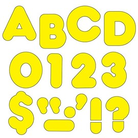 Trend Yellow 4" Casual Uppercase Ready Letters, Bulletin Board Decor, 4-Inch, 75 Pieces