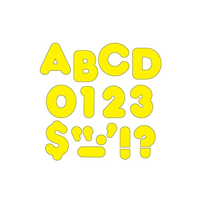 Trend Yellow 4" Casual Uppercase Ready Letters, Bulletin Board Decor,