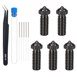 HIKUDIY - 5 boquillas de acero endurecido de 0,4 mm para impresora 3D QIDI X-Max 3 / Q1 Pro/X-Plus 3 / X-Smart 3