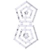 HJ Cutting Ruler, Sewing Ruler, Pentagon, Multi Ruler, Transparent Acrylic