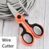 2Pcs Orange Electrician Scissors with Protective Cover, Non Slip Serrated