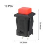 sourcing map 12mm Mounting Hole Red Square Latching Push Button