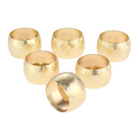 Napkin Rings Napkin Holder Round Metal for Restaurant Commercial Hotel Reception Wedding Table Decoration Dinnerware Gold Set of 6