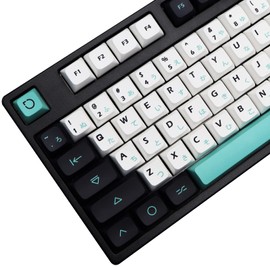 MOLGRIA Light Cyan Keycaps 129 Set for Mechanical Keyboard, Custom PBT XDA Profile Key Caps with Japanese Font for Gateron Kailh Cherry MX Switch 104/84/74/68/64/61 ANSI/ISO Keyboard
