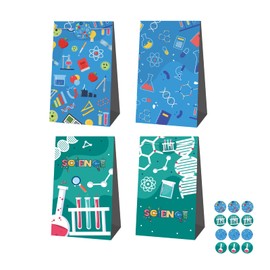 12 Pack Science Party Favor Bags Science Candy Bags Science Goodie Treat Gift Bags for Science Party Supplies Science Party Decorations