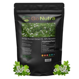 Go Nutra Bacopa Extract Powder (Bacopa Monnieri) 50% Bacosides - Herbal Extract Brahmi Supplement (8 oz.)