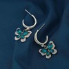 Cimenexe Bohemian Emerald Butterfly Dangle Earrings Gold Crystal Butterfly Drop