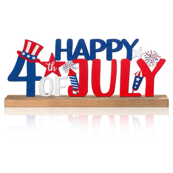 MiniInflat Happy 4th of July/Patriotic Metal Sign Rustic Table Decor