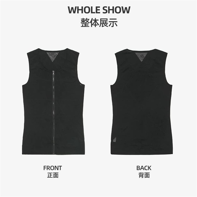BaronHong Original Zip Up Men's Chest Compression Shirt to Hide