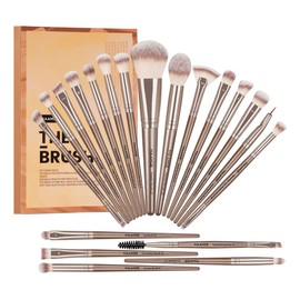 Brochas Maquillaje Profesional Maange Brocha Para Base Pincel Para Delinear Ojos Brochas Kabuki Mag5748 Set De 20 Brochas Dorado Kit De Brocha