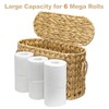 Toilet Paper Storage Basket with Lid, Narrow Bathroom Organizer for