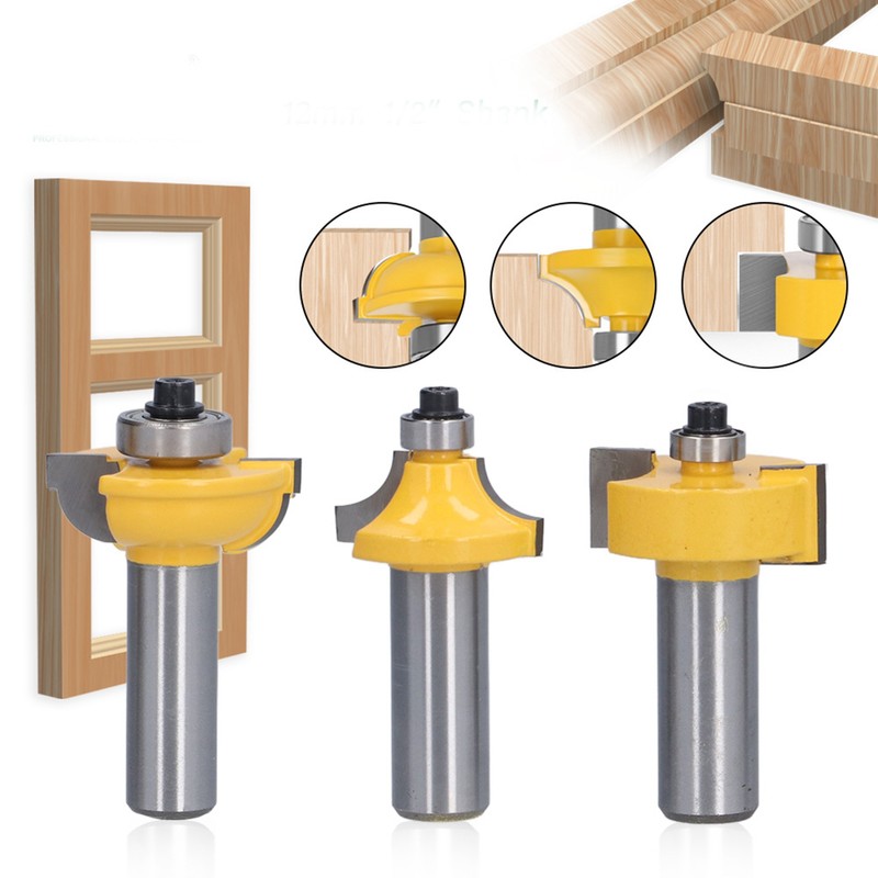 3Pcs Shaker Door Router Bit Set Premium Blade Durable Rustproof