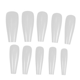 minkissy Pcs Long Fake Nails Tips Full Cover Artificial Nail Art Sticker Set for Diy Manicure for Parties Holidays