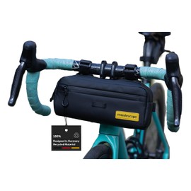 moodescape® Handlebar Bag, 2.5 Litres, Waterproof, Robust Recycled Polyester, One-Handed Opening, Tension Adjustable Strap, For Gravel Bike, Road Bike, MTB