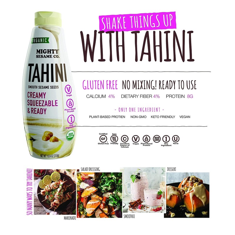 Mighty Sesame Co. Organic Tahini, Squeezable Creamy & Ready Tahini