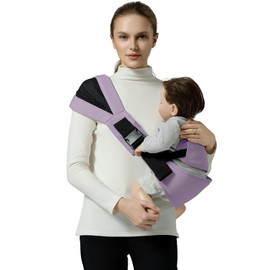 MISSWISDOM Toddler Sling Carrier, Toddler Carrier Sling Easy to Use, Baby Sling Carrier Hip Carrier for Baby Carrier Toddelr with Backrest, Purple