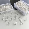 150Pcs Clear Push Board Pins for Pinboard, Drawing Map Pins