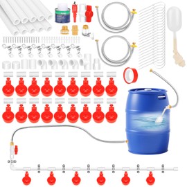 18 Pack Automatic Chicken Water Cups, Complete Set Pipeline Automatic Chicken Waterer System Poultry Waterer for Chick Duck Quail