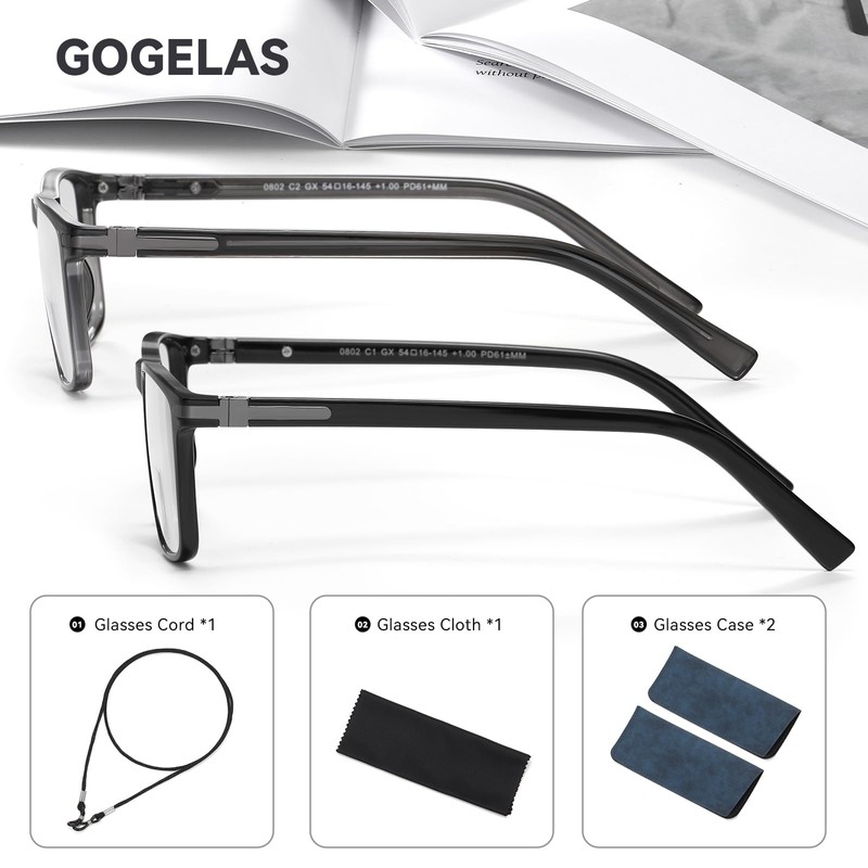GOGELAS Bifocal Reading Glasses Men - Blue Light Blocking Computer