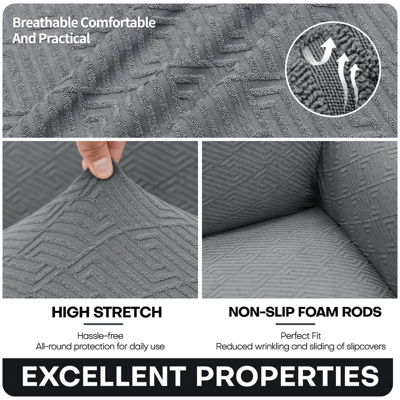 CHELZEN Stretch Sofa Seat Cushion Cover, Fitted Sofa Cushion Slipcovers,