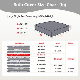 Yoovat Sofa Covers Soothing Home Sofa Covers Sofa Hero Covers Couch Cushion Covers for Dogs Stretch Couch Covers Slipcovers for Couches and Sofas (Wheat-Light Gray,Large Single Seat Cover)