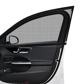 Ziciner - Parasol para ventana de coche, 2 parasoles para ventana lateral delantera de auto, protección contra bloqueo de calor y rayos UV, cortina de protección de privacidad de malla transpirable