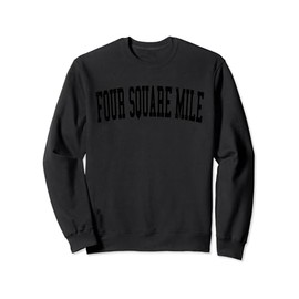 Vintage Four Square Mile CO Distressed Black Varsity Style Sweatshirt