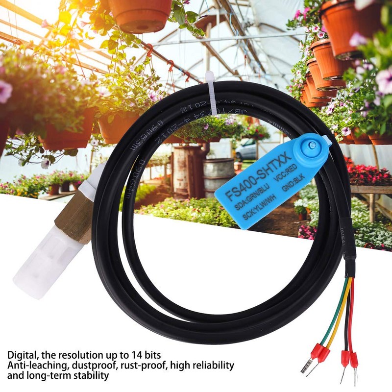 FS400-SHT3X Soil Digital Temperature Humidity Sensor Probe Copper and Plastic