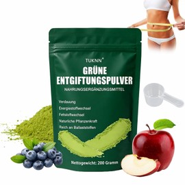Grüne Entgiftungspulver,Grünes Superfood Pulver mit 8 Pflanzenstoffen,Grüne Balance Stoffwechsel-Pulver 200g,Fördert den Stoffwechsel und Sorgt für Sanfte Pflege