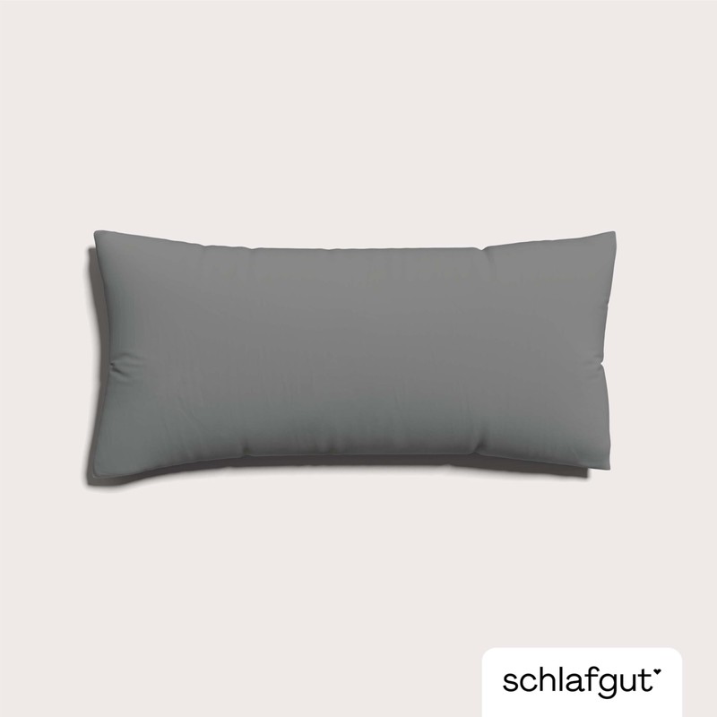 schlafgut Knitted Jersey Cushion Cover 40 x 80 cm Grey