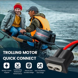 Zuomeng Trolling Motor Battery Quick Connect with Heavy-Duty 8-Gauge Wire and Waterproof Silicone Connectors, Instantly Connect or Disconnect Power from Battery to Equipment, Includes Wrench