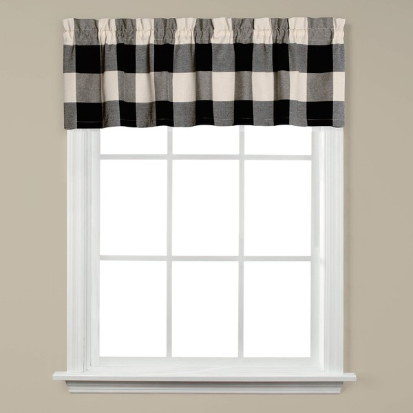 SKL Home Grandin Curtain Valance, 58" x 13", Black/Natural