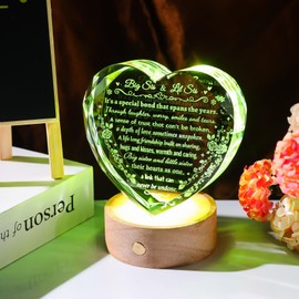 YWHL Sister Birthday Gifts from Sister, to My Sister Gifts, Big Sister and Little Sister Gifts, Crystal Heart Sister Keepsake, Unique Christmas Graduation Present Ideas for Sister