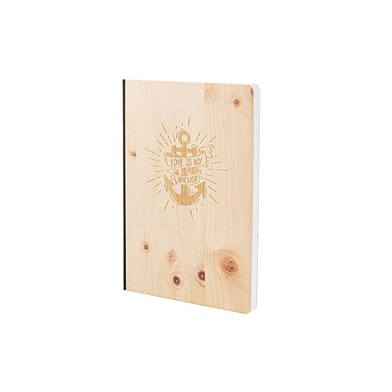 Notebook with Wooden Cover in A5 - Love Is My