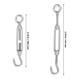 NAMYEUT Pack of 12 M4 Turnbuckle Wire Tensioner Stainless Steel Tensioner Hook Stainless Steel Wire Rope Tensioner Eyelet and Hook Turnbuckle for Tensioning Wire Rope Connections, Hanging