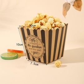 Engagement Popcorn Boxes Kraft Paper Popconr Boxes 50 Packs He Popped the Question and She Said Yes Snack Holder with Diamond Pattern for Wedding Bridal Shower Engaged Goody Snack