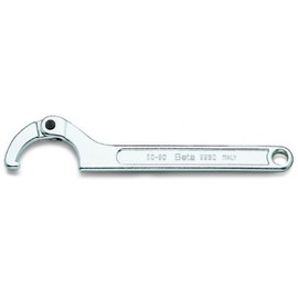 Beta 99SQ Adjustable Hook Spanner Wrench with Square Nose Heavy-Duty Tool for Locknuts, Bearings, Machine Setup & Maintenance 15-35 mm