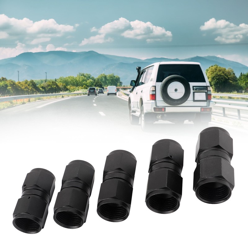 5PCS 10AN Fitting Adapter Black Female Straight Swivel Aluminum Alloy
