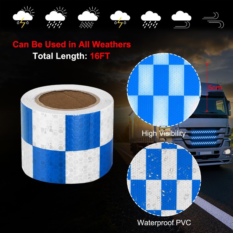 MECCANIXITY Reflective Tape, 2 Inch x 16 ft Self-Adhesive Trailer