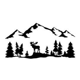 Riloer Moose-Shape Tree Forest Mountain Stickers for Car Mountain Stickers for Your Car Mountain Car Stickers Car Sticker Compass Tree Mountain Reflective Auto Decals Stickers
