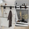Alriedy Pack of 4 S Hooks Black with Leather Loop,