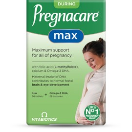 Pregnacare MAX Pregnancy Vitamins - UK's No.1 Pregnancy Brand. Greater Prenatal Care for Women, Supplement with Added Omega-3 DHA for Normal Brain and Eye Development
