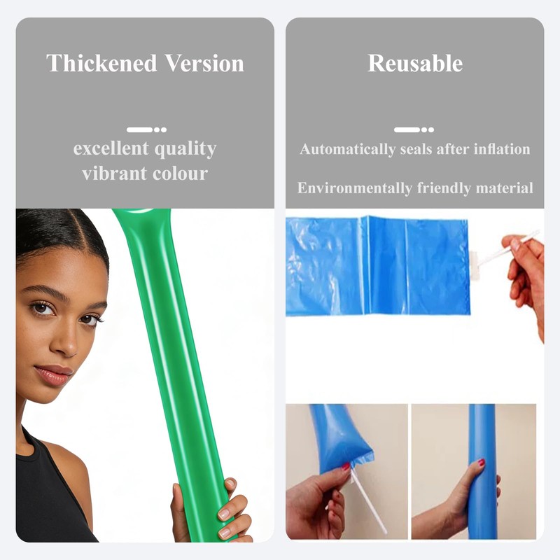 50Pcs Thickened Thunder Sticks Inflatable Round Head Boom Stick