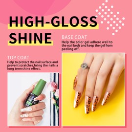 Love easy 2pcs 0.5 fl oz Hema Free Gel Nail Polish No Wipe Top and Base Coat Set