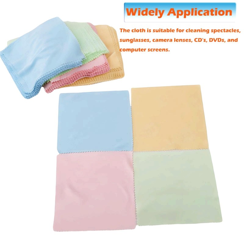 Banfluxion 100pcs Microfiber Glasses Cleaning Cloth Washable and Reusable Eyeglass