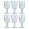 Sungmor Vintage Pressed Glass Goblet Glassware Set of 6, Classic